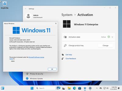 Windows 11 Enterprise 23H2 Build 22631.3007 (No TPM Required) Preactivated Multilingual January 2024