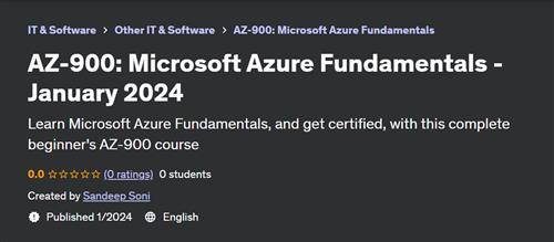 AZ–900 Microsoft Azure Fundamentals – January 2024