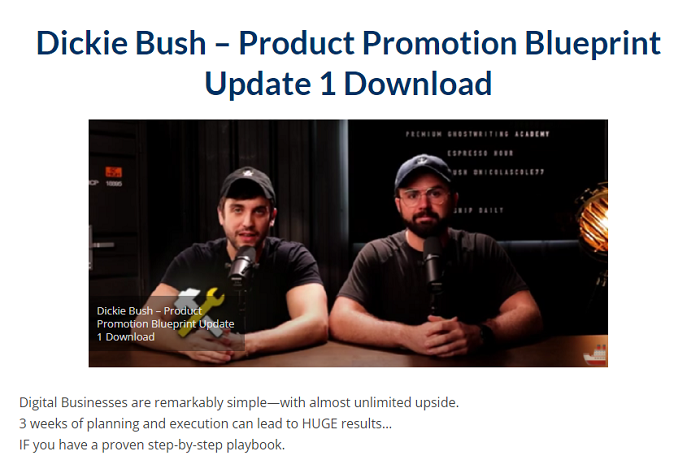 Dickie Bush – Product Promotion Blueprint + Update 1 Download 2024