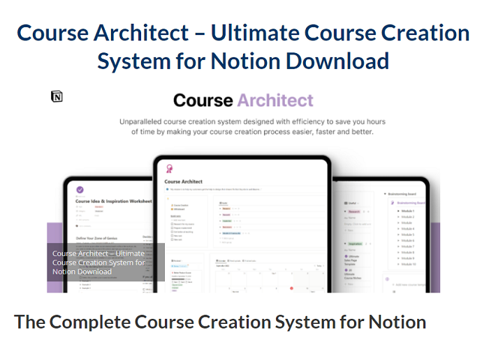 Course Architect – Ultimate Course Creation System for Notion Download 2024