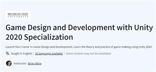 Coursera – Game Design and Development with Unity 2020 Specialization