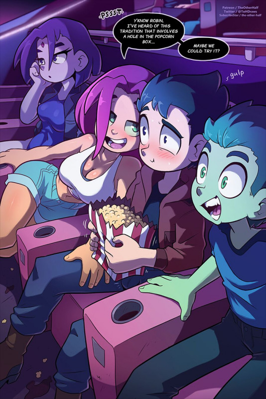 TheOtherHalf - Go To The Movies (Teen Titans) Porn Comics