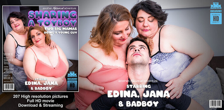 Edina (53), Jana (59): Big breasted threesome with one lucky toyboy (Mature.nl) HD 1060p