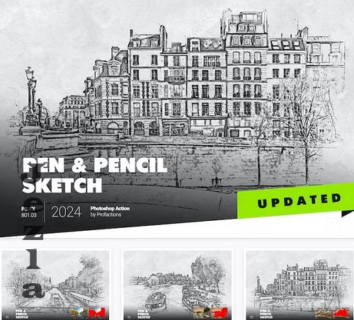 Pen & Pencil Sketch Photoshop Action - 7NL8A9C