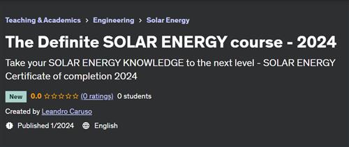 The Definite SOLAR ENERGY course – 2024