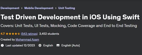 Test Driven Development in iOS Using Swift– [Udemy]