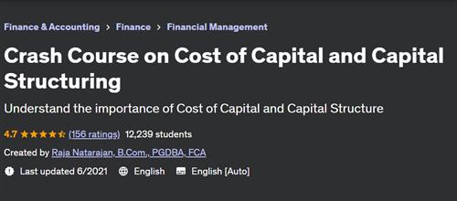 Crash Course on Cost of Capital and Capital Structuring– [Udemy]