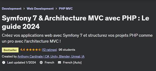 Symfony 7 & Architecture MVC avec PHP – Le guide 2024– [Udemy]