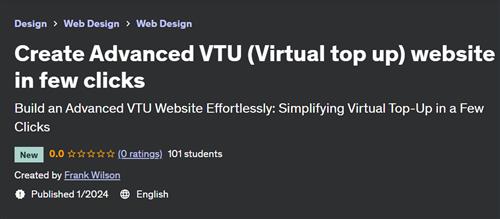 Create Advanced VTU (Virtual top up) website in few clicks– [Udemy]