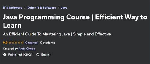 Java Programming Course – Efficient Way to Learn