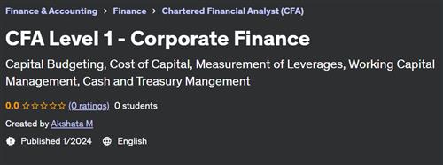 CFA Level 1 – Corporate Finance by Akshata M