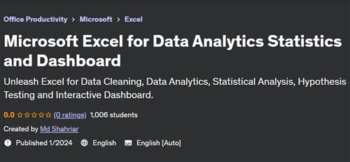 Microsoft Excel for Data Analytics Statistics and Dashboard