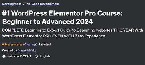 #1 WordPress Elementor Pro Course Beginner to Advanced 2024