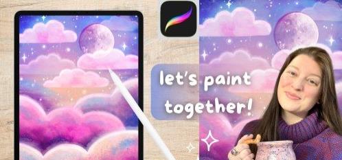 Painting In Procreate – Paint A Dreamy Cloudscape – Brushes, Color Palette, + Canvas Included