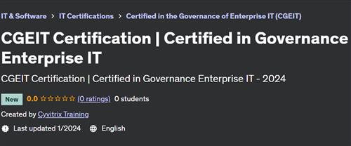 CGEIT Certification – Certified in Governance Enterprise IT