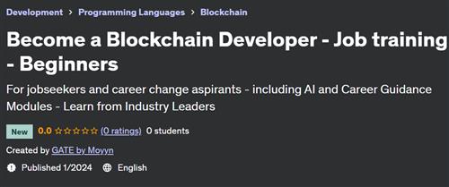 Become a Blockchain Developer – Job training – Beginners