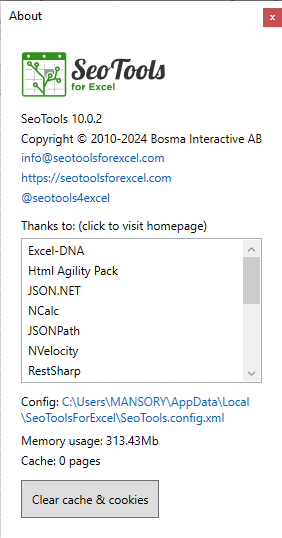 SeoTools for Excel 10.0.2