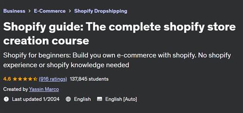 Shopify guide – The complete shopify store creation course
