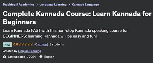 Complete Kannada Course – Learn Kannada for Beginners