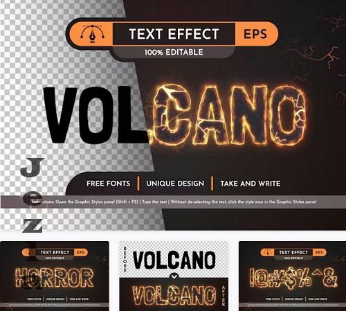 Volcano - Editable Text Effect - 91913556