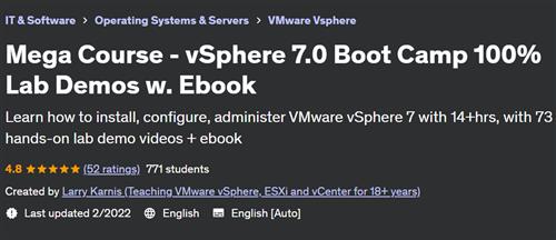 Mega Course – vSphere 7.0 Boot Camp 100% Lab Demos w. Ebook