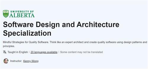 Coursera – Software Design and Architecture Specialization