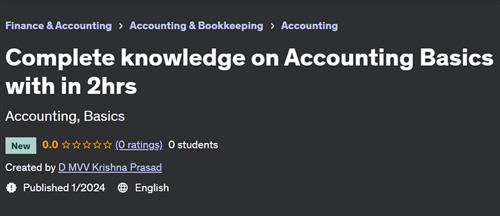 Complete knowledge on Accounting Basics with in 2hrs
