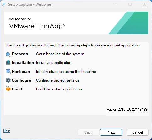 VMware Thinapp Enterprise 2312 Build 23148499