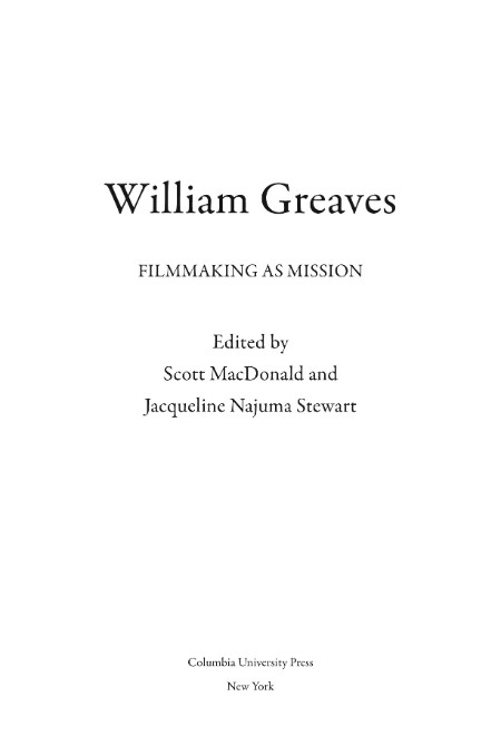 William Greaves by Scott MacDonald D707ab6948862073506d98a81a75a2aa