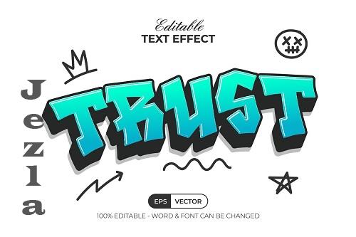 Trust Text Effect Graffiti Style - 91978028