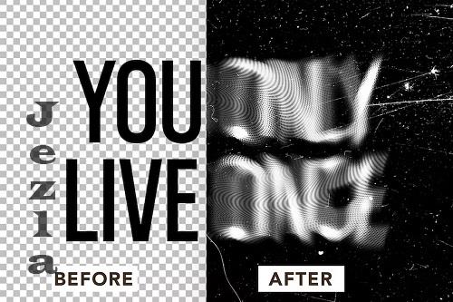 Halftone Distorted Text Effect - SR362NR
