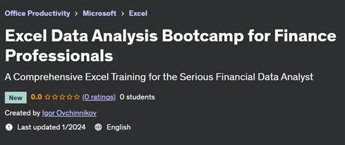 Excel Data Analysis Bootcamp for Finance Professionals