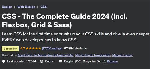 CSS – The Complete Guide 2024 (incl. Flexbox, Grid & Sass)