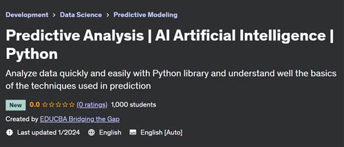 Predictive Analysis – AI Artificial Intelligence – Python