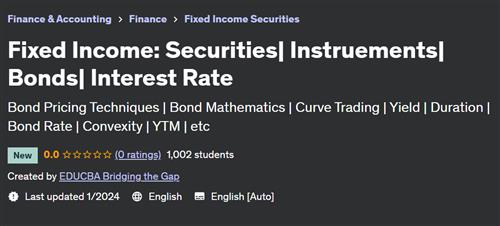 Fixed Income Securities – Instruements – Bonds – Interest Rate