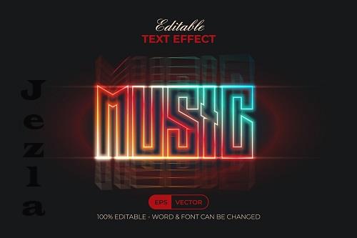Music Text Effect Neon Style - 91983524