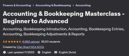 Accounting & Bookkeeping Masterclass – Beginner to Advanced