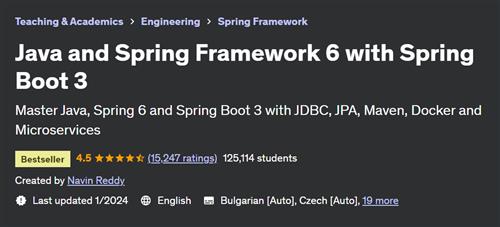 Java and Spring Framework 6 with Spring Boot 3