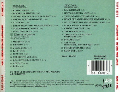 Duke Ellington - The Great Paris Concert (1963)(1989)2CD Lossless