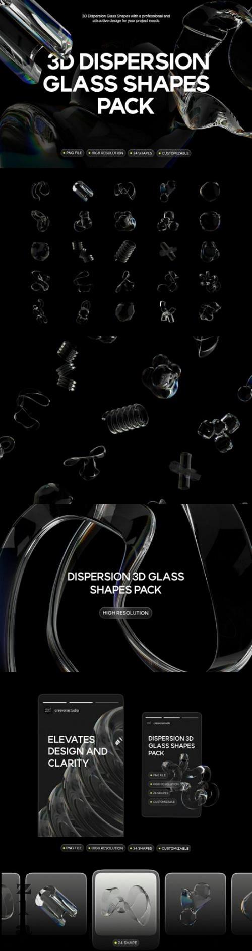 Dispersion 3D Glass Shapes Pack - 4XVHY2B