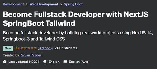 Become Fullstack Developer with NextJS SpringBoot Tailwind