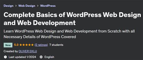 Complete Basics of WordPress Web Design and Web Development