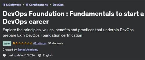 DevOps Foundation – Fundamentals to start a DevOps career