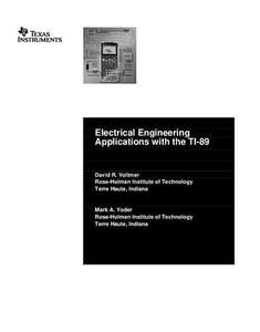 Electrical engineering applications with the TI-89