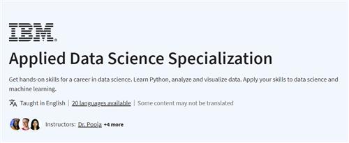 Coursera – Applied Data Science Specialization by IBM
