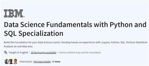 Coursera – Data Science Fundamentals with Python and SQL Specialization