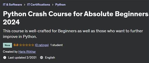 Python Crash Course for Absolute Beginners 2024