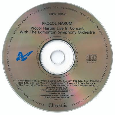 Procol Harum - Live in Concert with the Edmonton Symphony Orchestra (1972) [CDP 32 1004 2]