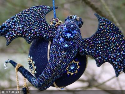 Объемный дракон из бисера плетёный мозаичным плетением E97ec435e28d627004994902efdb7fe3